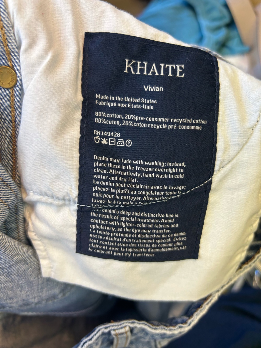 Khaite Women’s Vivian Stretch Denim Bootcut Jeans in Bryce Blue Size 30 - Picture 13 of 13